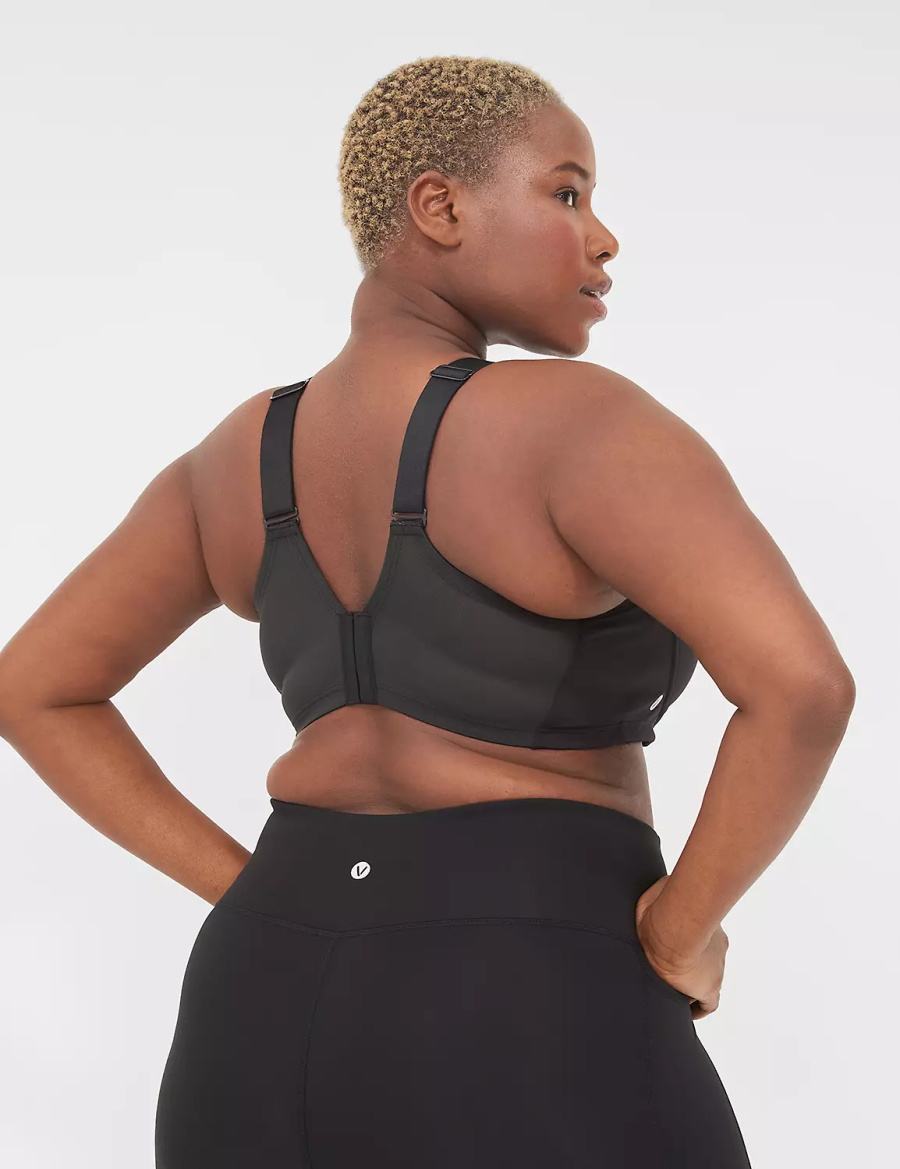 Dámské Sportovní Podprsenka Lane Bryant LIVI Wireless Medium-Impact Wicking Černé | FZN2650NN