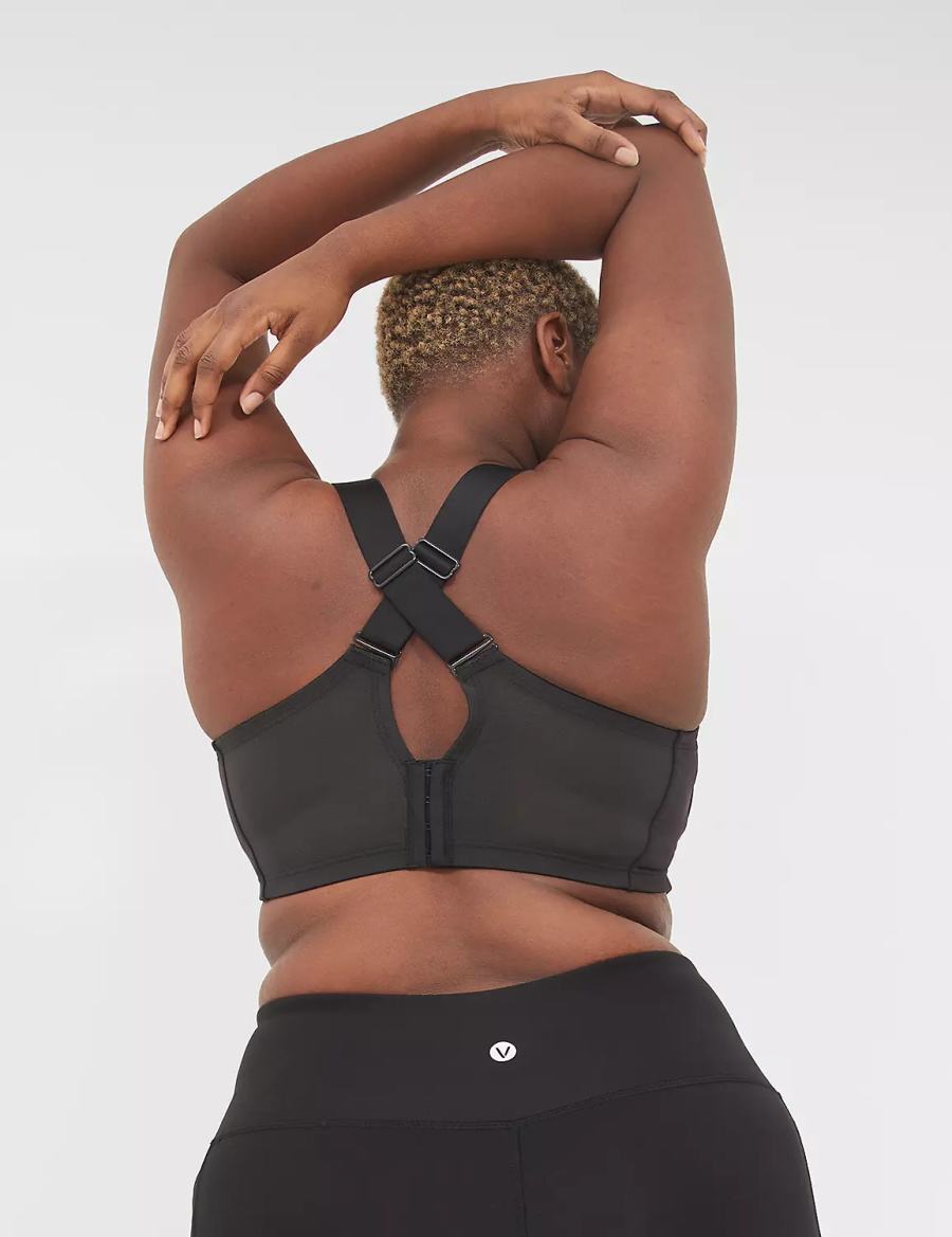 Dámské Sportovní Podprsenka Lane Bryant LIVI Wireless Medium-Impact Wicking Černé | FZN2650NN