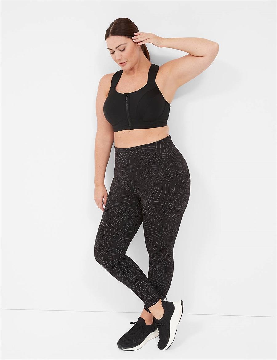 Dámské Sportovní Podprsenka Lane Bryant LIVI Max Support Comfort Zip-Front Černé | QJB8176WU