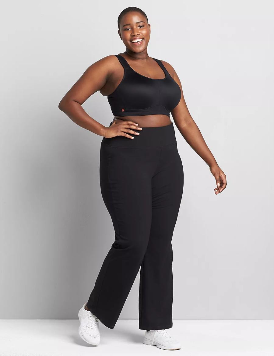 Dámské Sportovní Podprsenka Lane Bryant LIVI High-Impact Wicking Underwire Černé | EBU8910KB