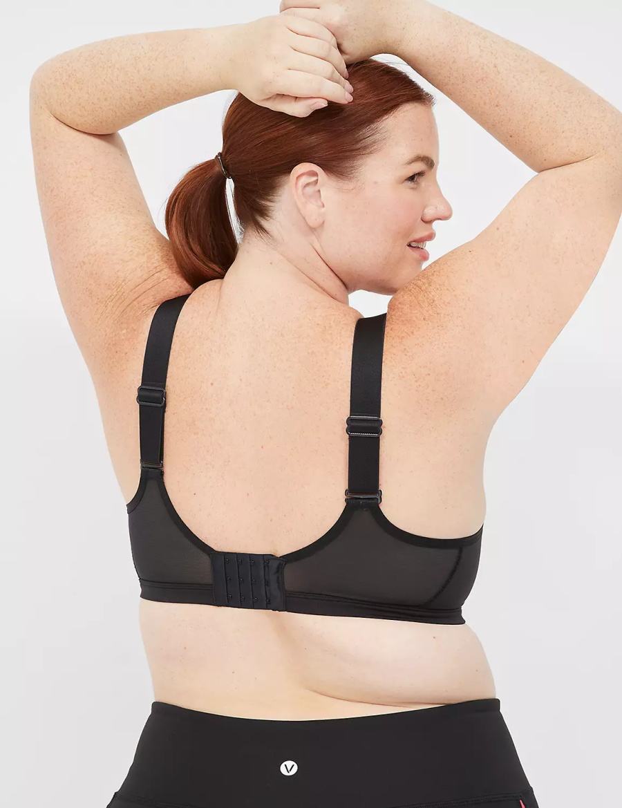 Dámské Sportovní Podprsenka Lane Bryant LIVI High-Impact Wicking Underwire Černé | FAT6396ZW