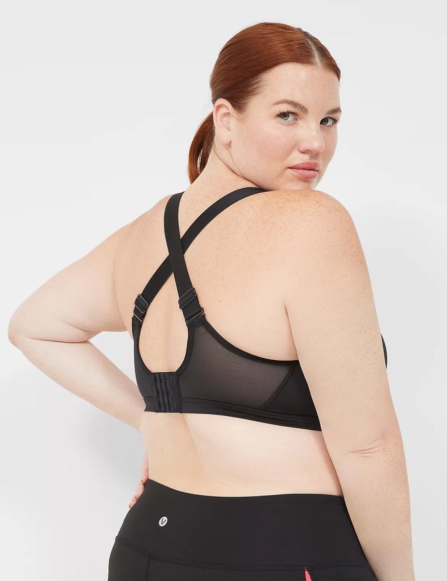 Dámské Sportovní Podprsenka Lane Bryant LIVI High-Impact Wicking Underwire Černé | FAT6396ZW