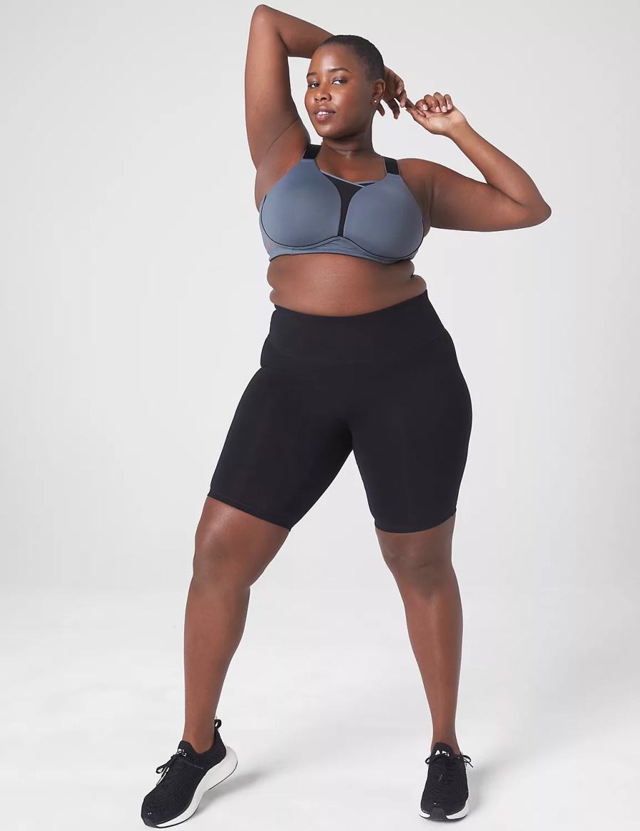 Dámské Sportovní Podprsenka Lane Bryant LIVI Wireless Medium-Impact Wicking Šedé Černé | YSD3437PL