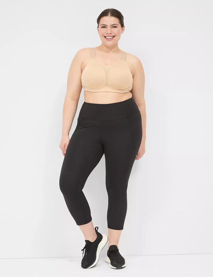 Dámské Sportovní Podprsenka Lane Bryant LIVI Wicking Medium Impact NW Béžový | JWY5046BL