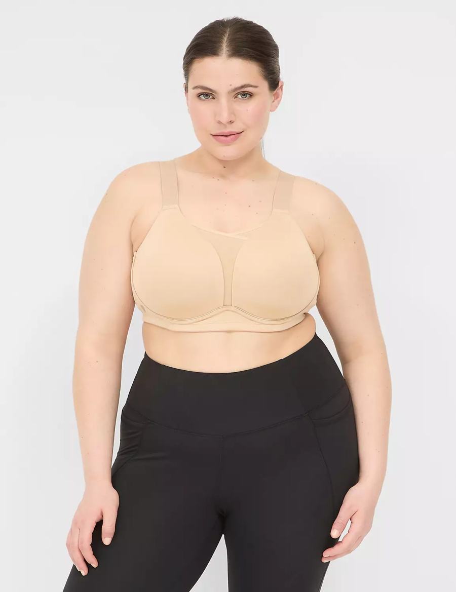 Dámské Sportovní Podprsenka Lane Bryant LIVI Wicking Medium Impact NW Béžový | JWY5046BL