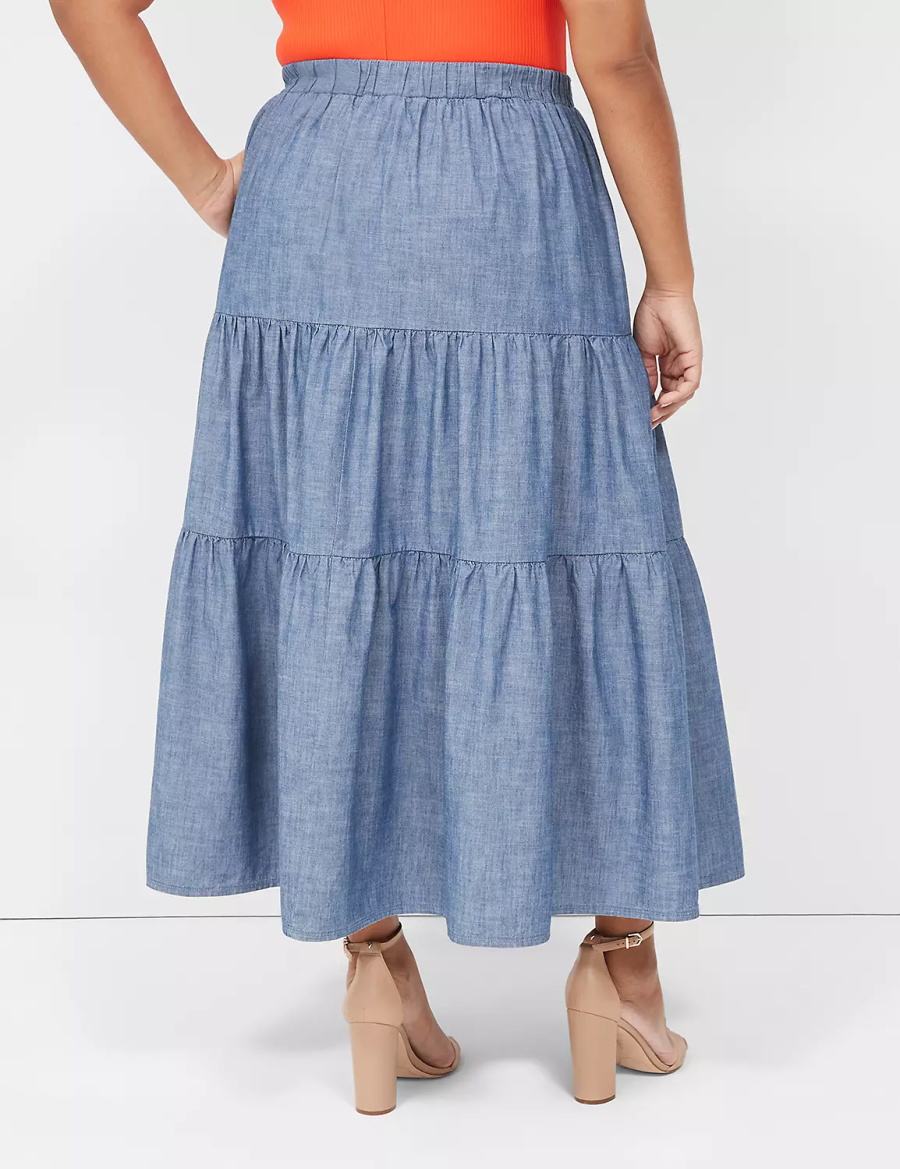 Dámské Sukně Lane Bryant Chambray Maxi Blankyt | FFX10043IF