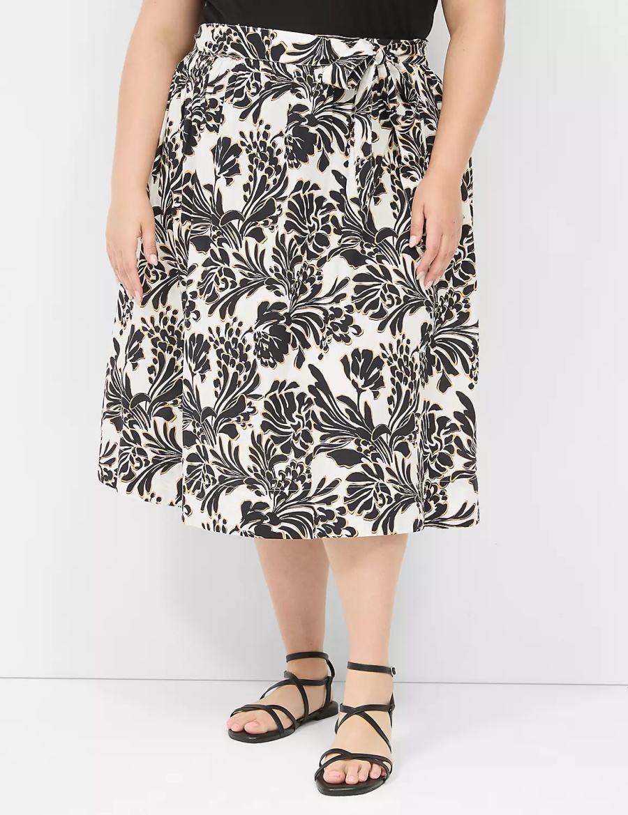 Dámské Sukně Lane Bryant Printed Midi Černé | RTU9660OJ