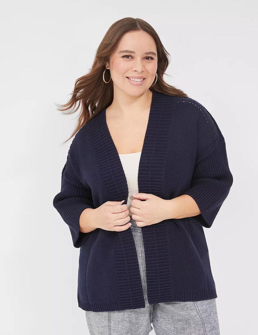 Dámské Svetry Lane Bryant 3/4-Sleeve Open-Front Shrug Blankyt | OCJ199UR