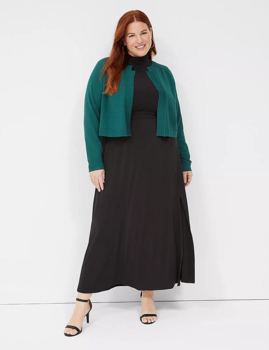 Dámské Svetry Lane Bryant Crop Open-Front Shrug Zelene | QLX3273WJ