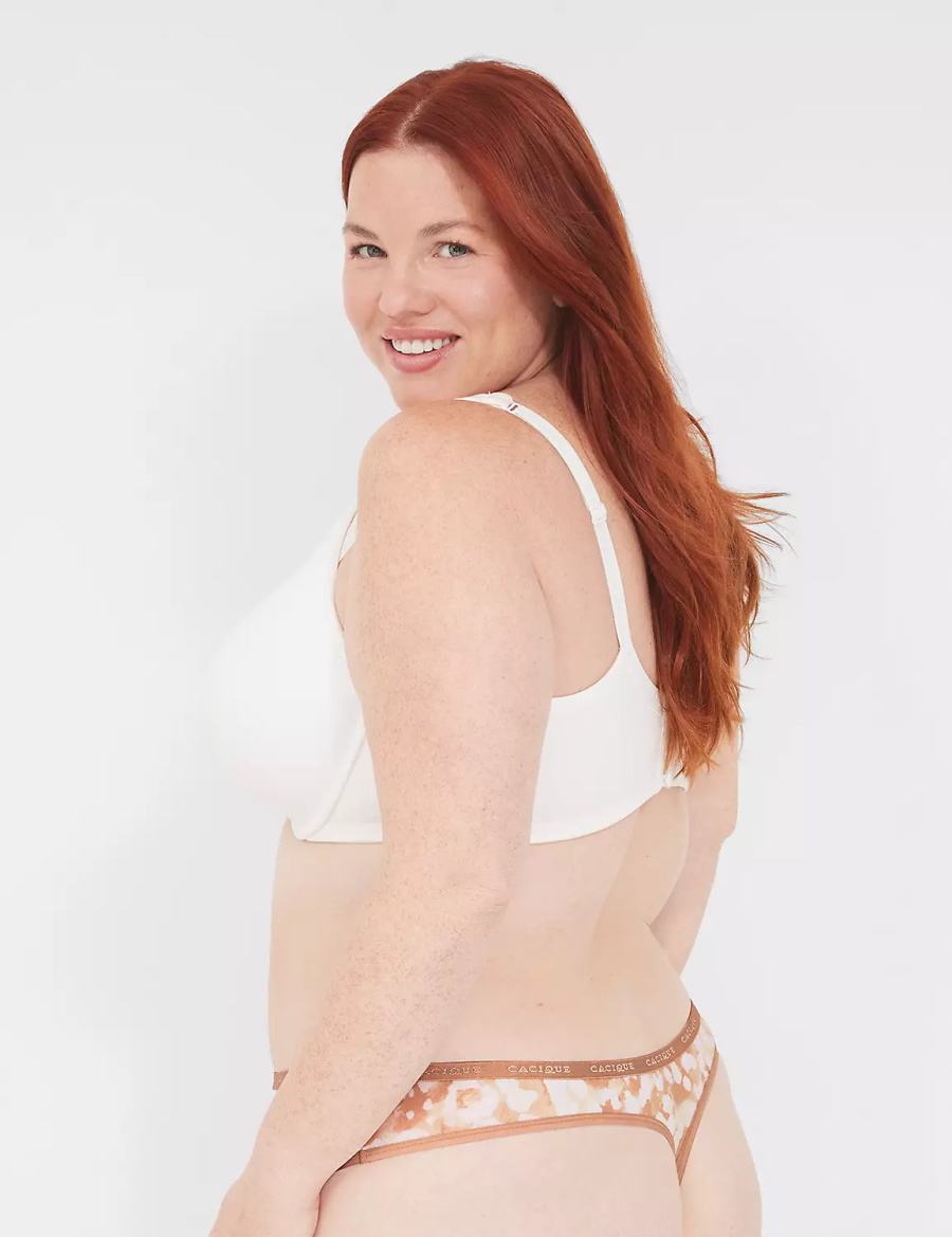 Dámské Tanga Kalhotky Lane Bryant Cotton Béžový | MPM7043AB