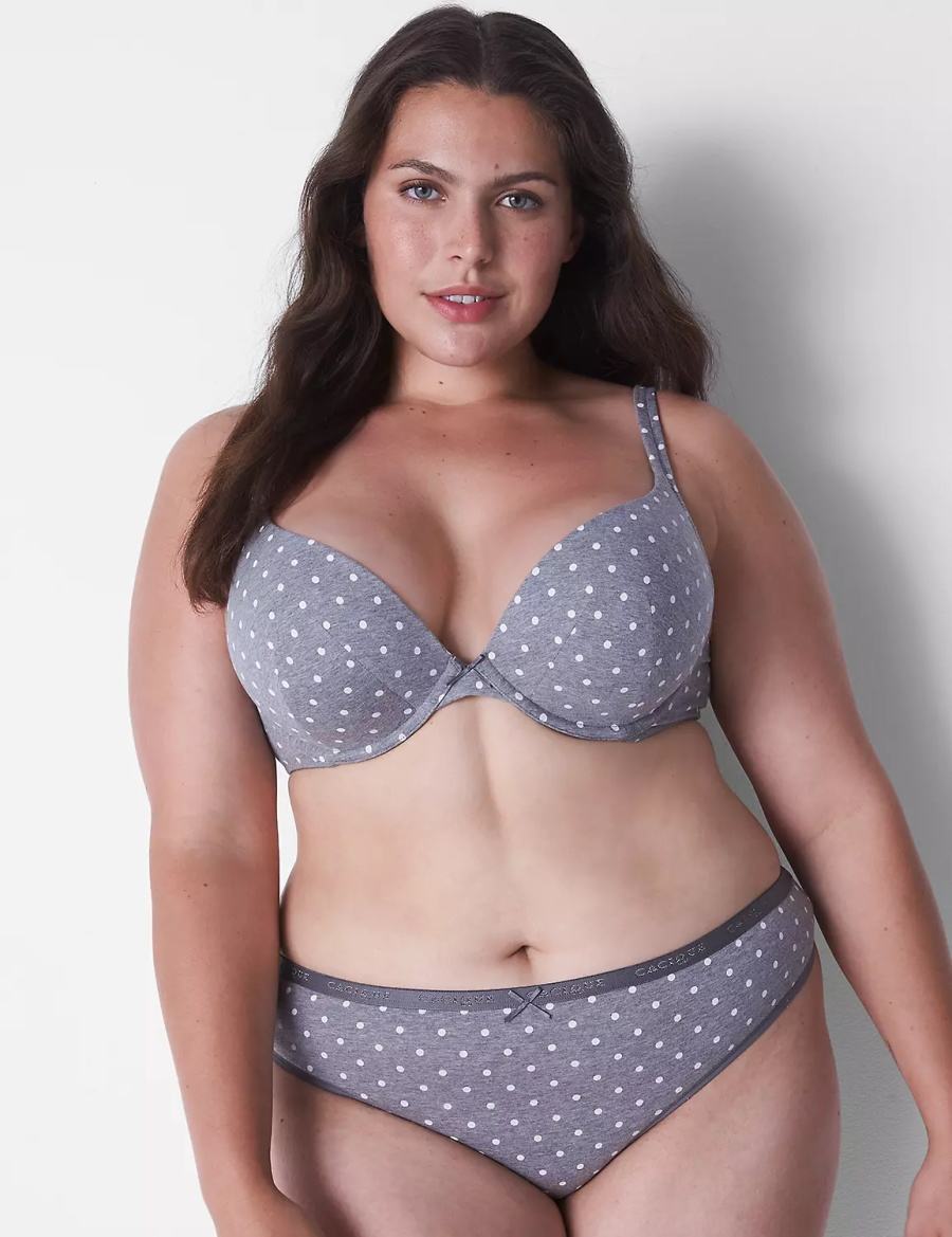 Dámské Tanga Kalhotky Lane Bryant Cotton Šedé | MGI9919MY