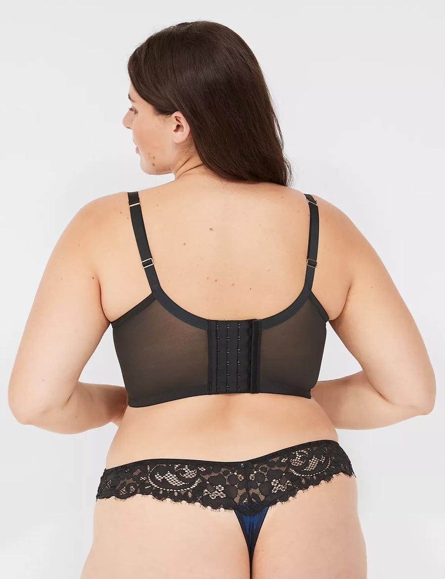 Dámské Tanga Kalhotky Lane Bryant Foil Shine Černé | BNY696HB