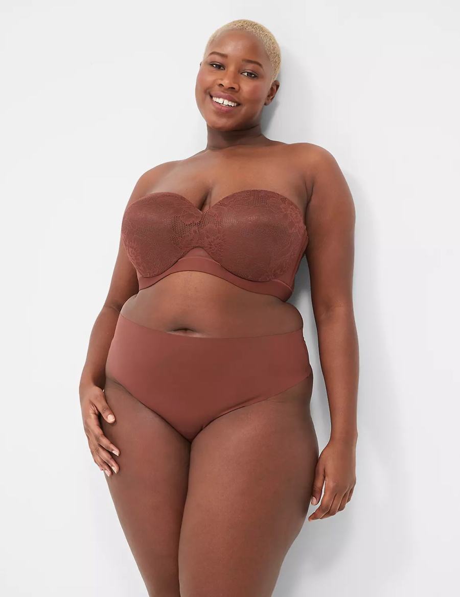 Dámské Tanga Kalhotky Lane Bryant Invisible Edge Čokolády | VRI5769KM