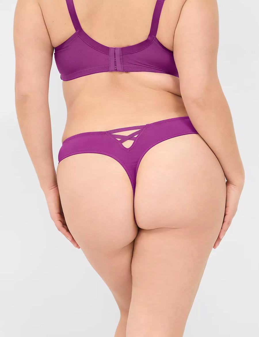 Dámské Tanga Kalhotky Lane Bryant Lace-Front Fialové | XXX4427PM