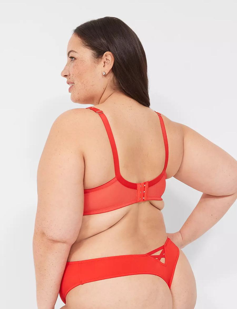 Dámské Tanga Kalhotky Lane Bryant Lace French Tmavě Červené | FIZ1324CM