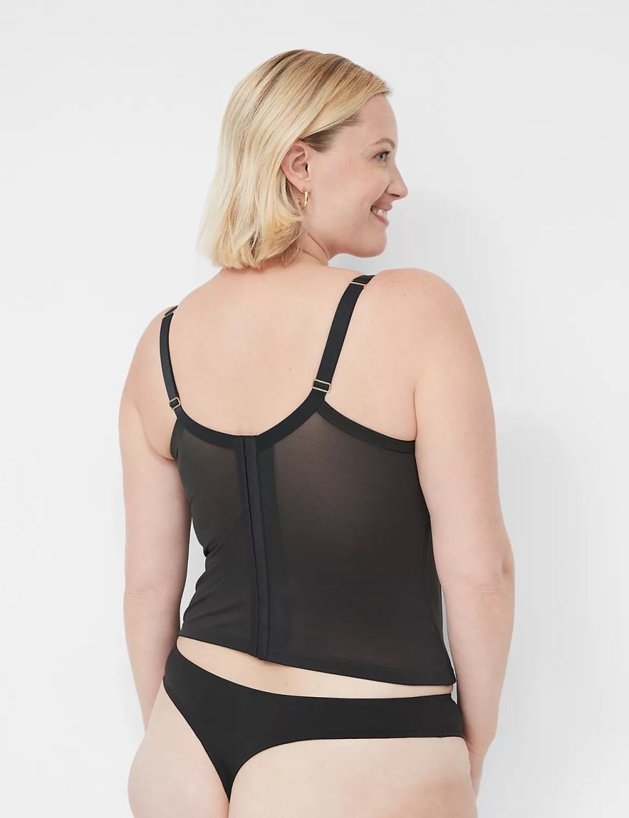 Dámské Tanga Kalhotky Lane Bryant Lace Černé | PXM2444OH