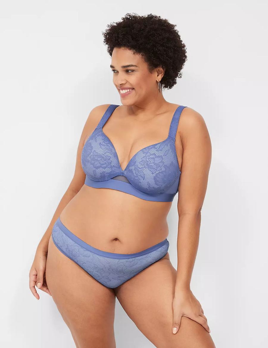 Dámské Tanga Kalhotky Lane Bryant No-Show Blankyt | WMU9856CW