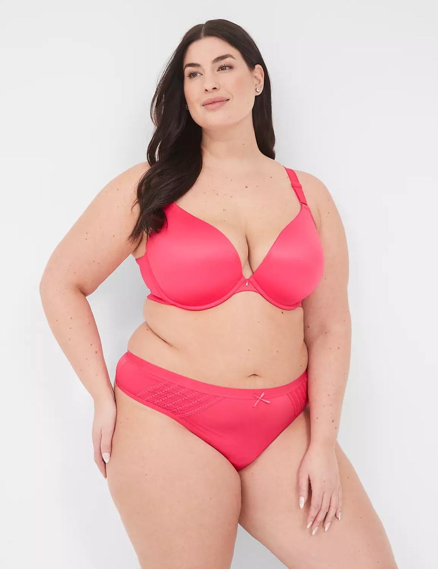 Dámské Tanga Kalhotky Lane Bryant No-Show With Lace Trim Tmavě Červené | OJO7471HB