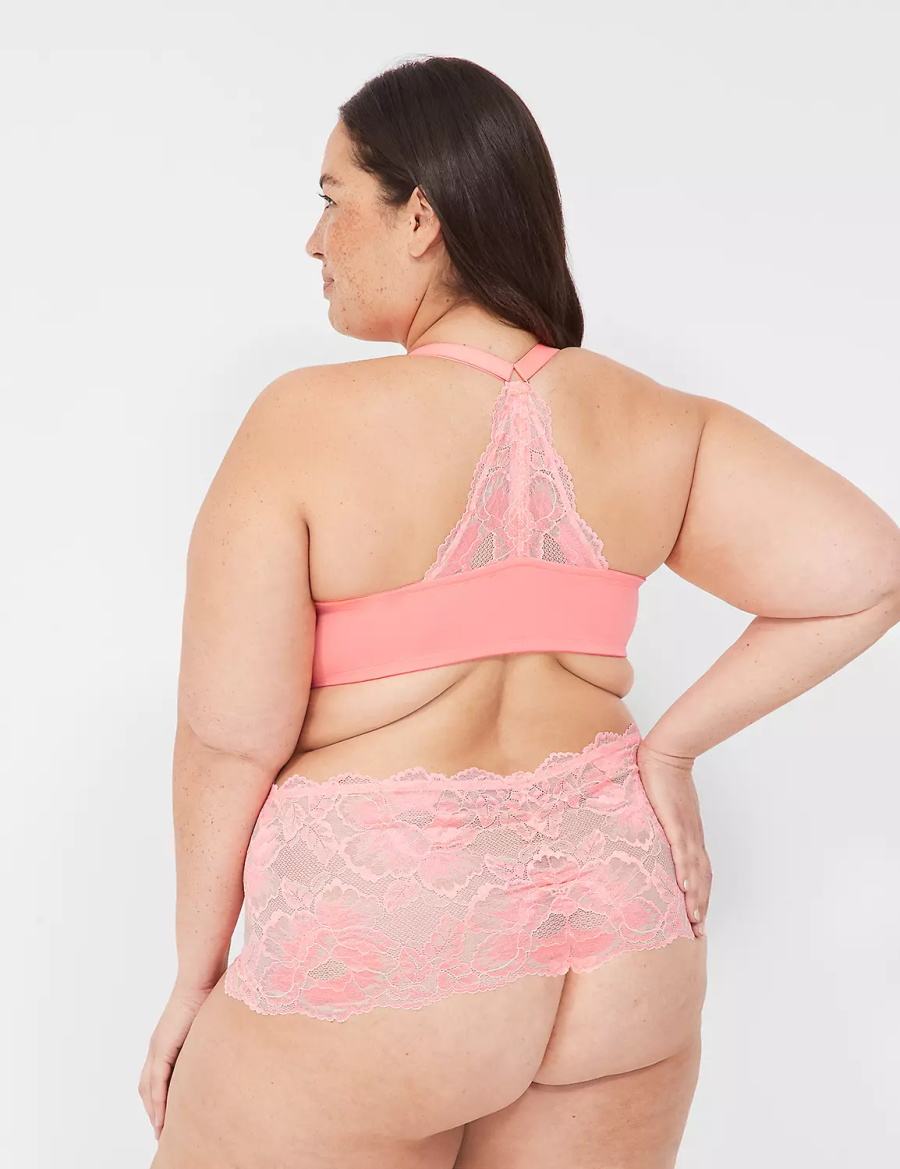 Dámské Tanga Kalhotky Lane Bryant Stretch Lace Hnědé | FAF6863OU