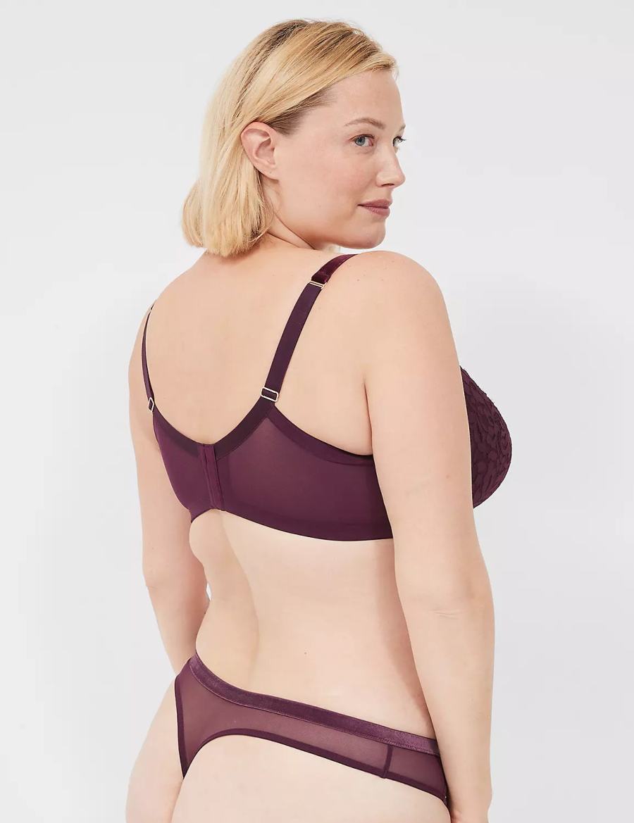 Dámské Tanga Kalhotky Lane Bryant Velvet-Trim Vínové | JVH7351FO