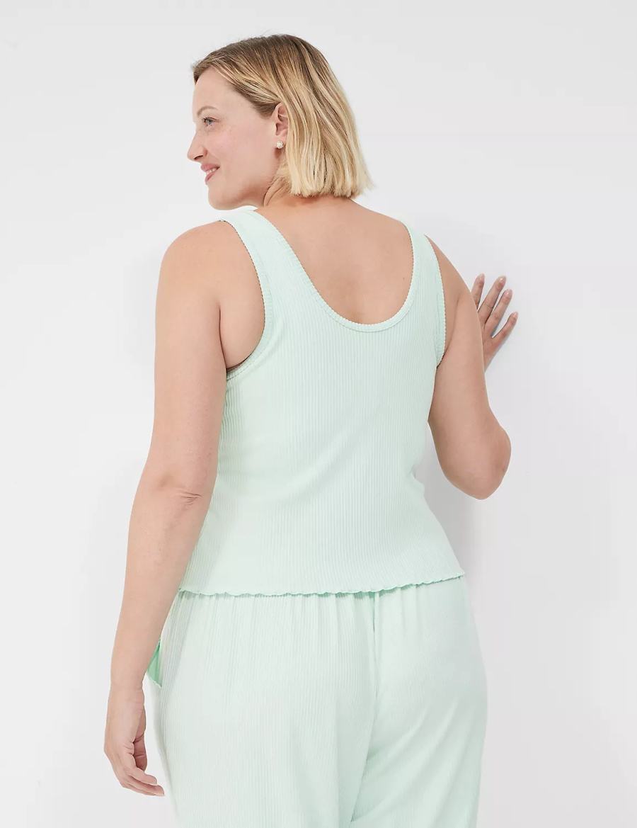 Dámské Tílko Lane Bryant Brushed Rib Lettuce-Hem Světle Zelene | LMF1778RD