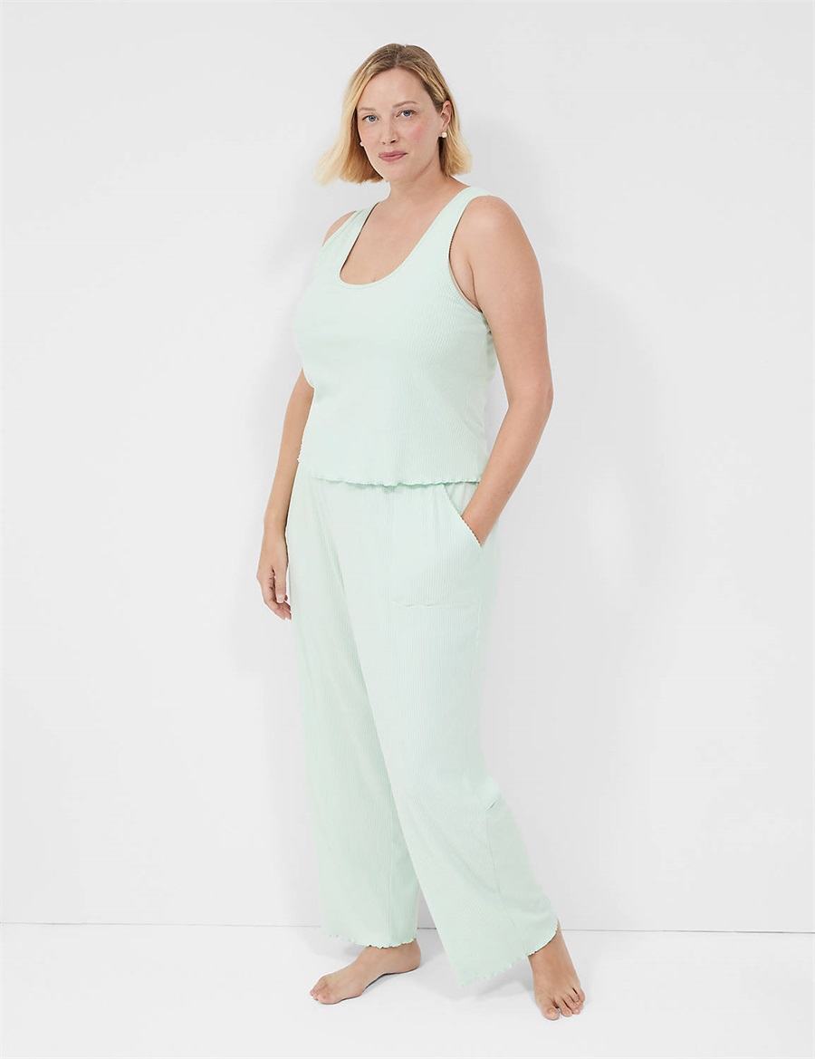 Dámské Tílko Lane Bryant Brushed Rib Lettuce-Hem Světle Zelene | LMF1778RD