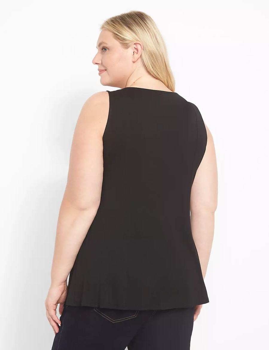 Dámské Tílko Lane Bryant Classic Scoop-Neck Fit & Flare Černé | IWH8546NG