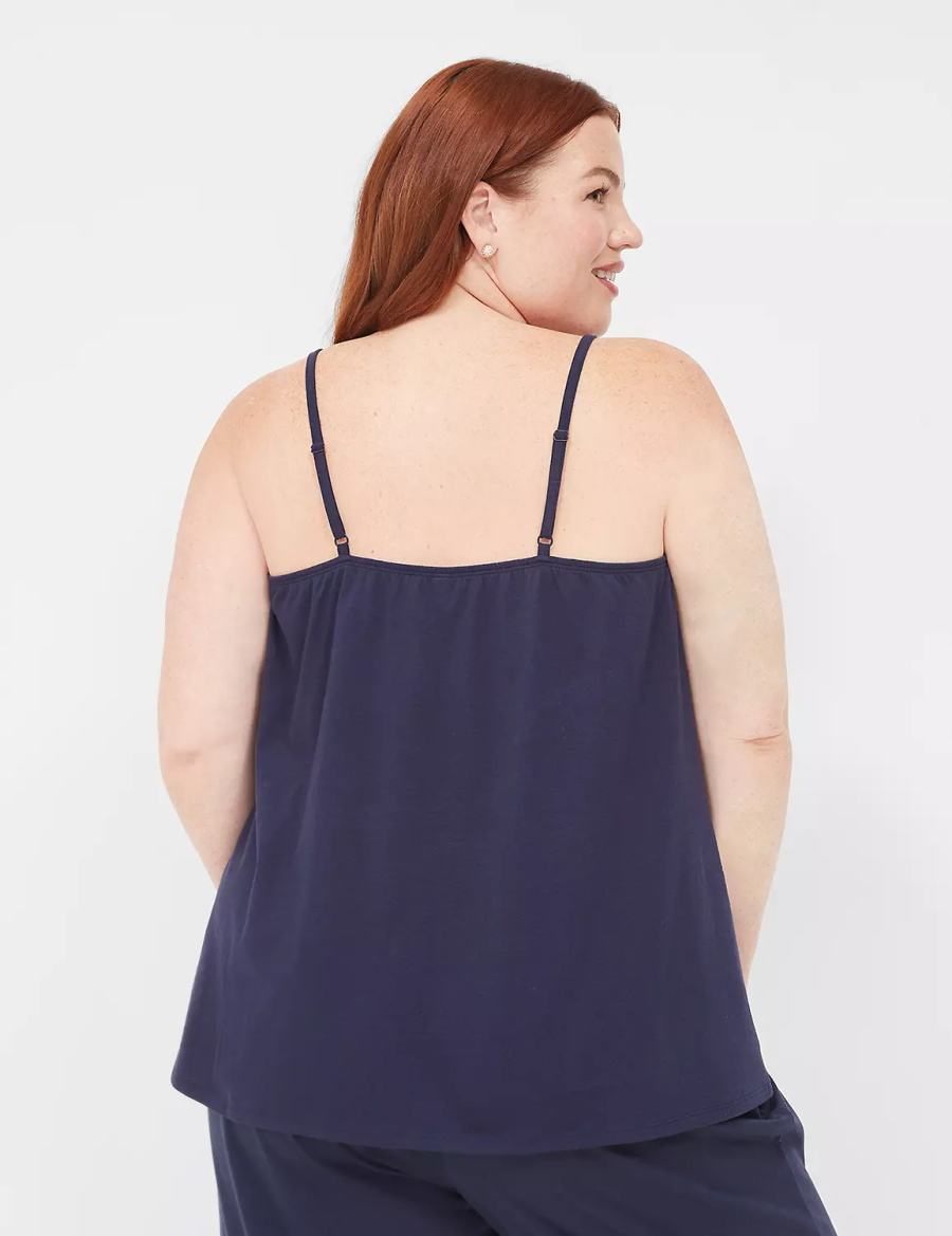 Dámské Tílko Lane Bryant Comfy Cotton Lace-Trim Cami Blankyt | RBP2599XZ