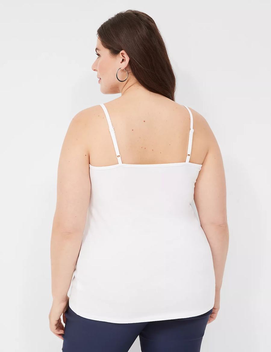 Dámské Tílko Lane Bryant Cotton Cami Bílé | JMM461HP