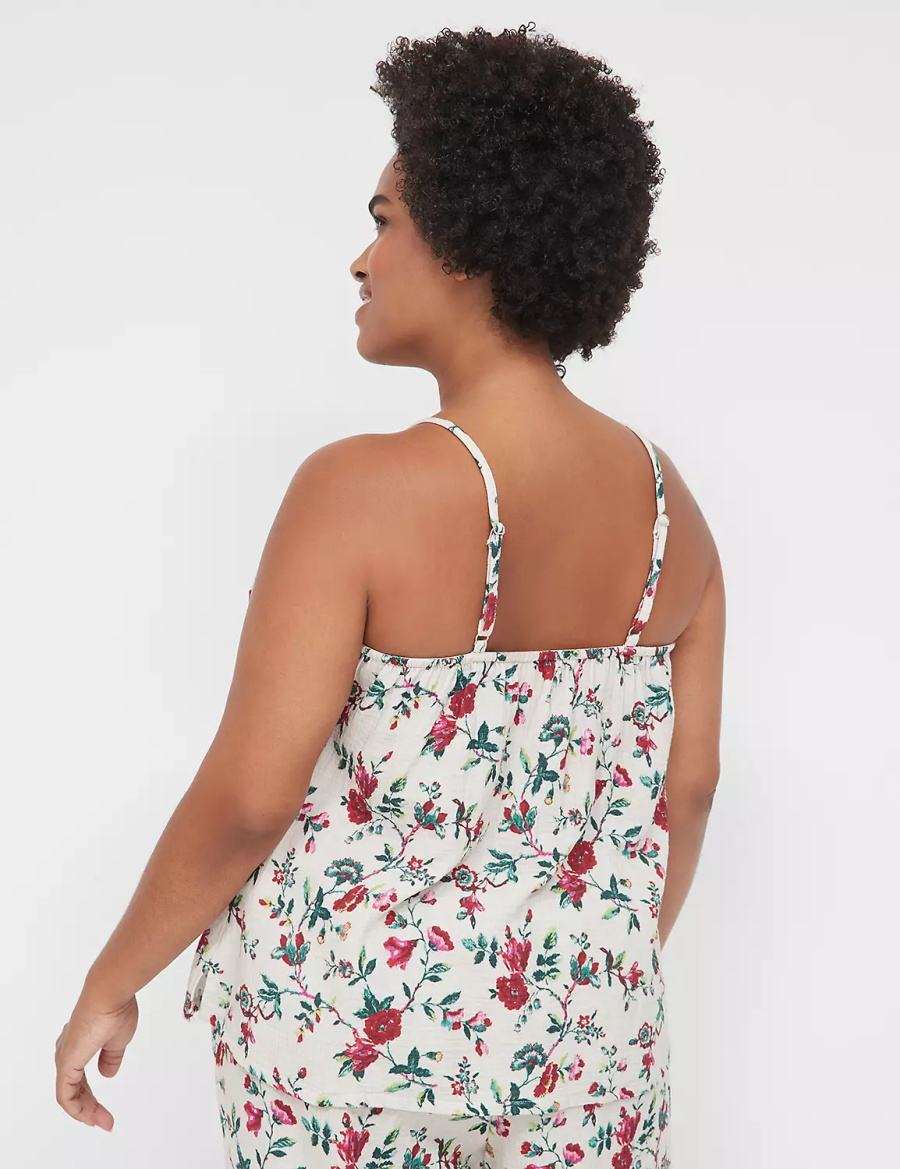 Dámské Tílko Lane Bryant Crinkle Woven Sleep Cami Bílé Viacfarebný | VNQ947XR