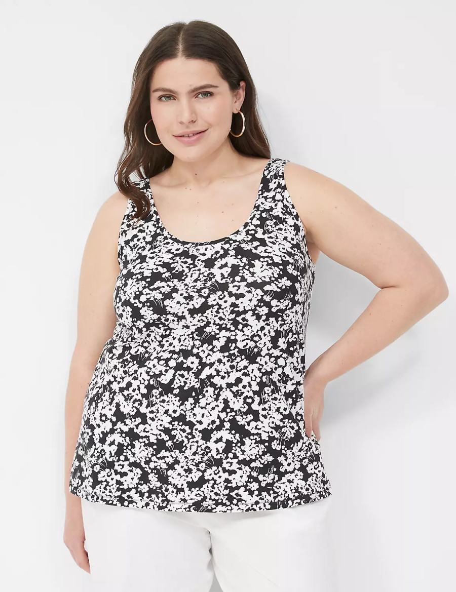 Dámské Tílko Lane Bryant Double Scoop Černé | PXT1381YW