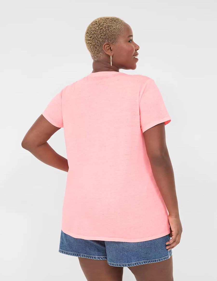 Dámské Tílko Lane Bryant Embroidered Sunkissed Graphic Tee Světle Koralove | VVP4781WL