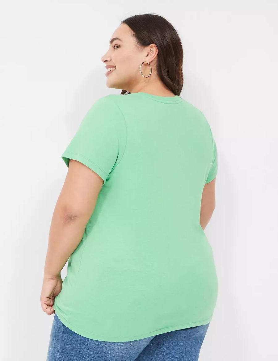 Dámské Tílko Lane Bryant Feeling Lucky Graphic Tee Světle Zelene | RMN9173OA