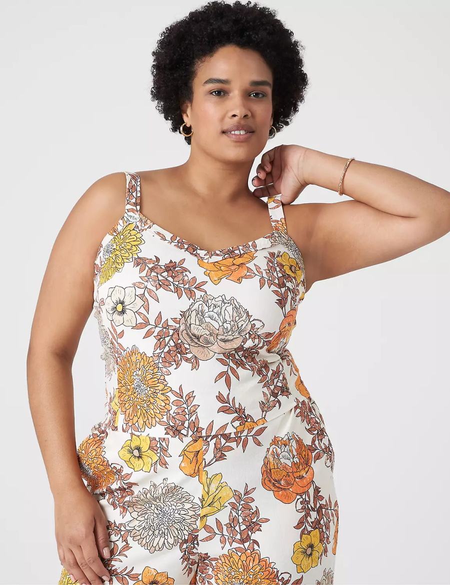 Dámské Tílko Lane Bryant Fitted Crop Cami Bílé Viacfarebný | SZL6981VN