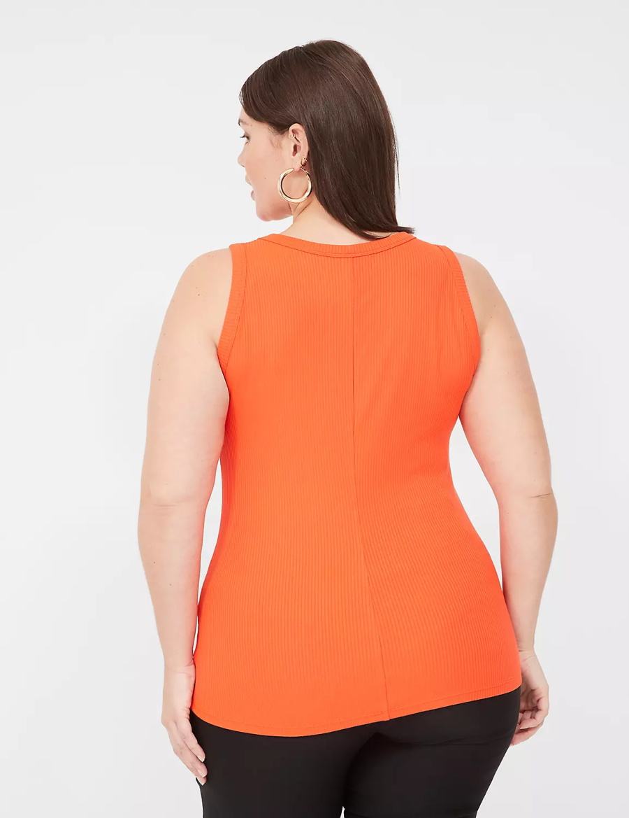 Dámské Tílko Lane Bryant Fitted High-Neck Rib Světle Červené | FJG3382JJ