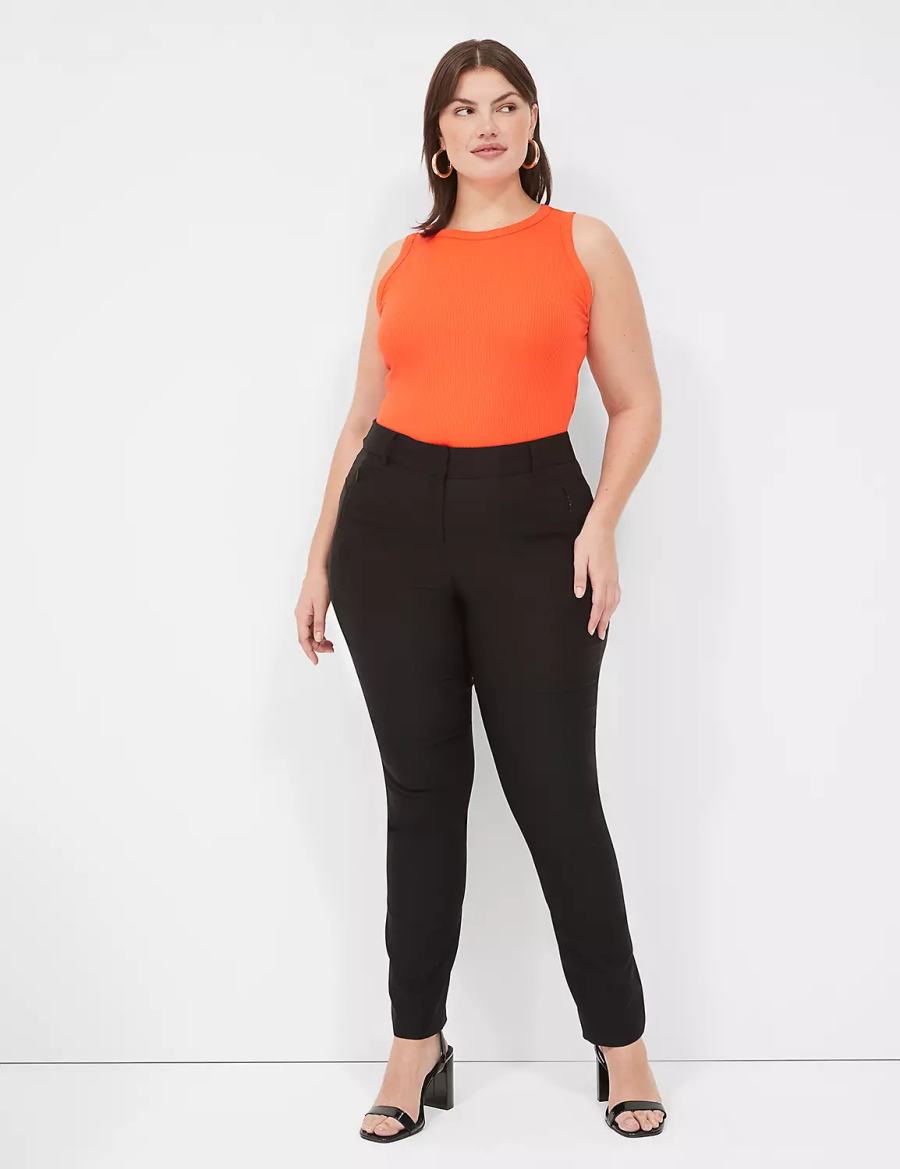 Dámské Tílko Lane Bryant Fitted High-Neck Rib Světle Červené | FJG3382JJ