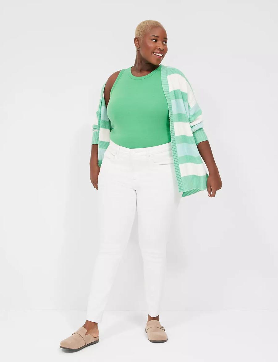 Dámské Tílko Lane Bryant Fitted High-Neck Ribbed Zelene | JMV5870LM