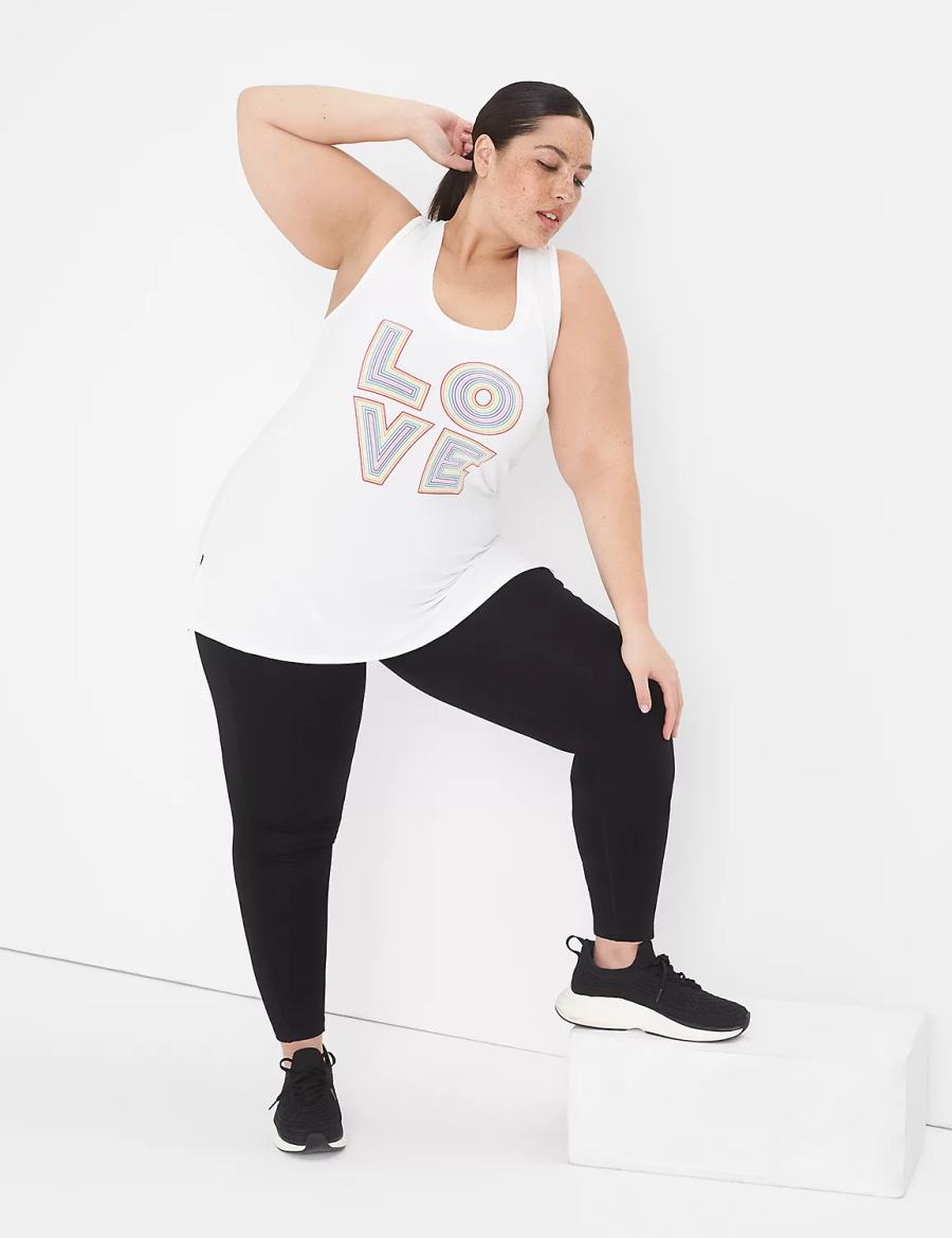 Dámské Tílko Lane Bryant LIVI Pride Racerback Bílé | HXF5099RC