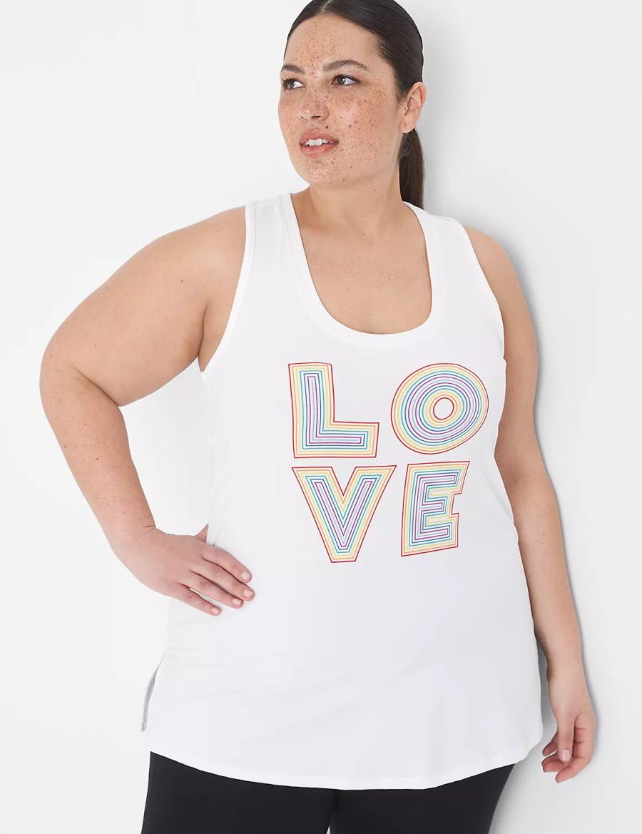 Dámské Tílko Lane Bryant LIVI Pride Racerback Bílé | HXF5099RC