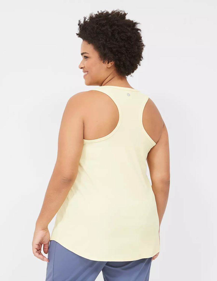 Dámské Tílko Lane Bryant LIVI Scoop-Neck Wicking Rib Racerback Žluté | BVO2637EA