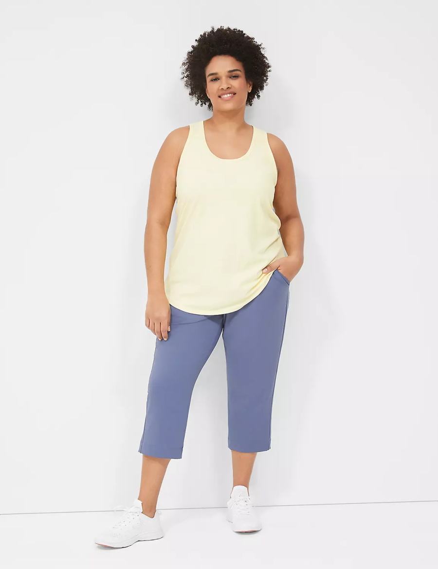 Dámské Tílko Lane Bryant LIVI Scoop-Neck Wicking Rib Racerback Žluté | BVO2637EA