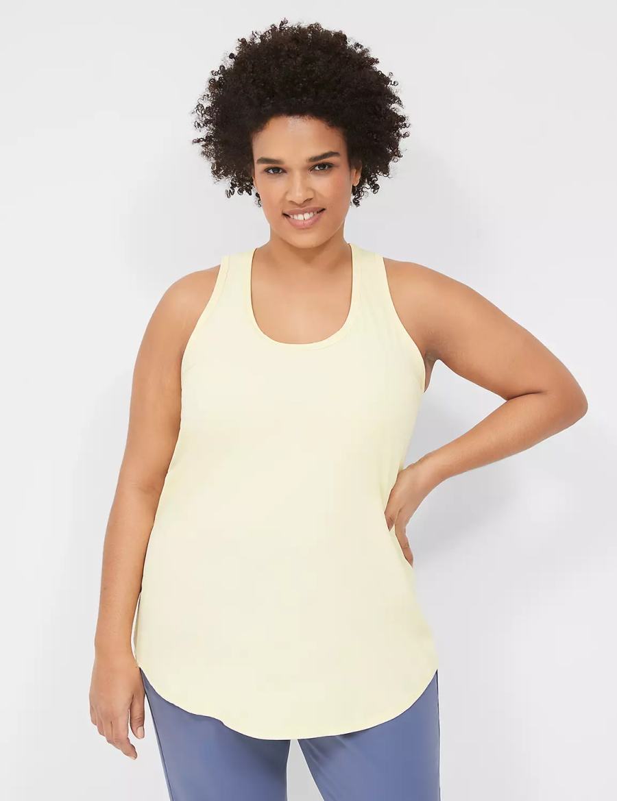 Dámské Tílko Lane Bryant LIVI Scoop-Neck Wicking Rib Racerback Žluté | BVO2637EA