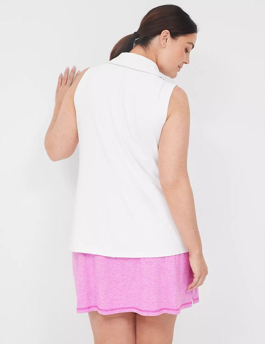 Dámské Tílko Lane Bryant LIVI V-Neck Recycled LIVI Soft Polo Bílé | TVN1154RR