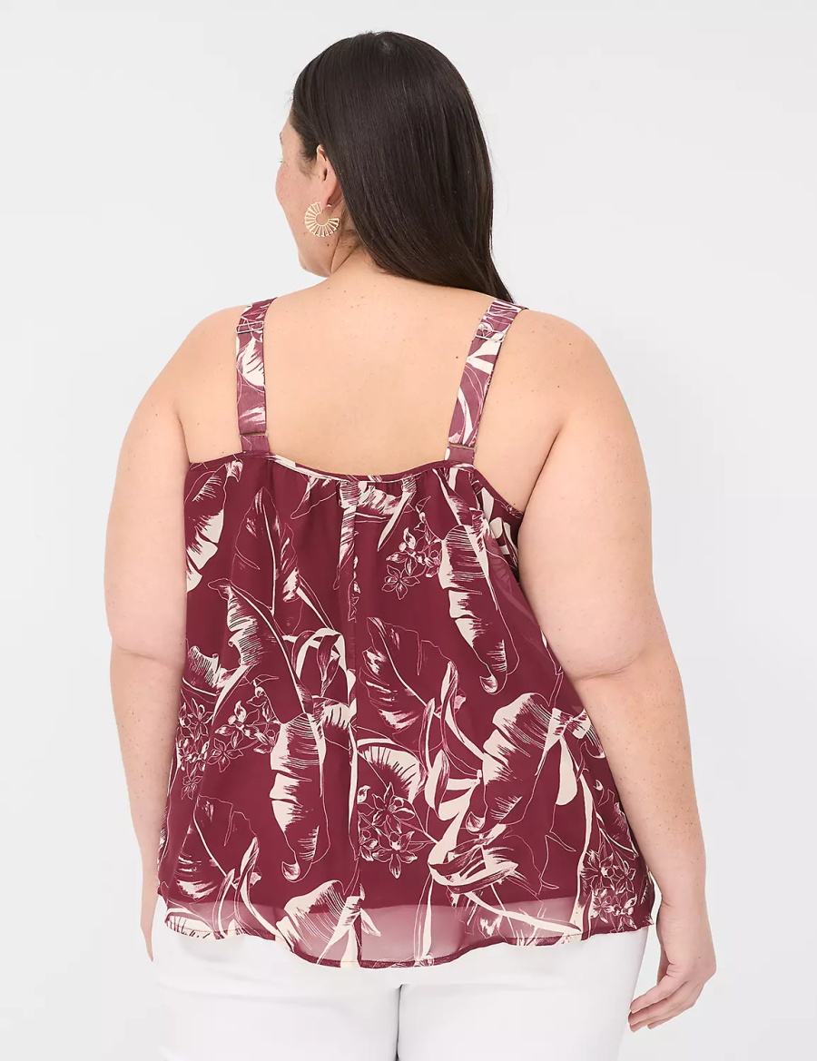 Dámské Tílko Lane Bryant Scoop-Neck Cami Vínové | GKM7975CF