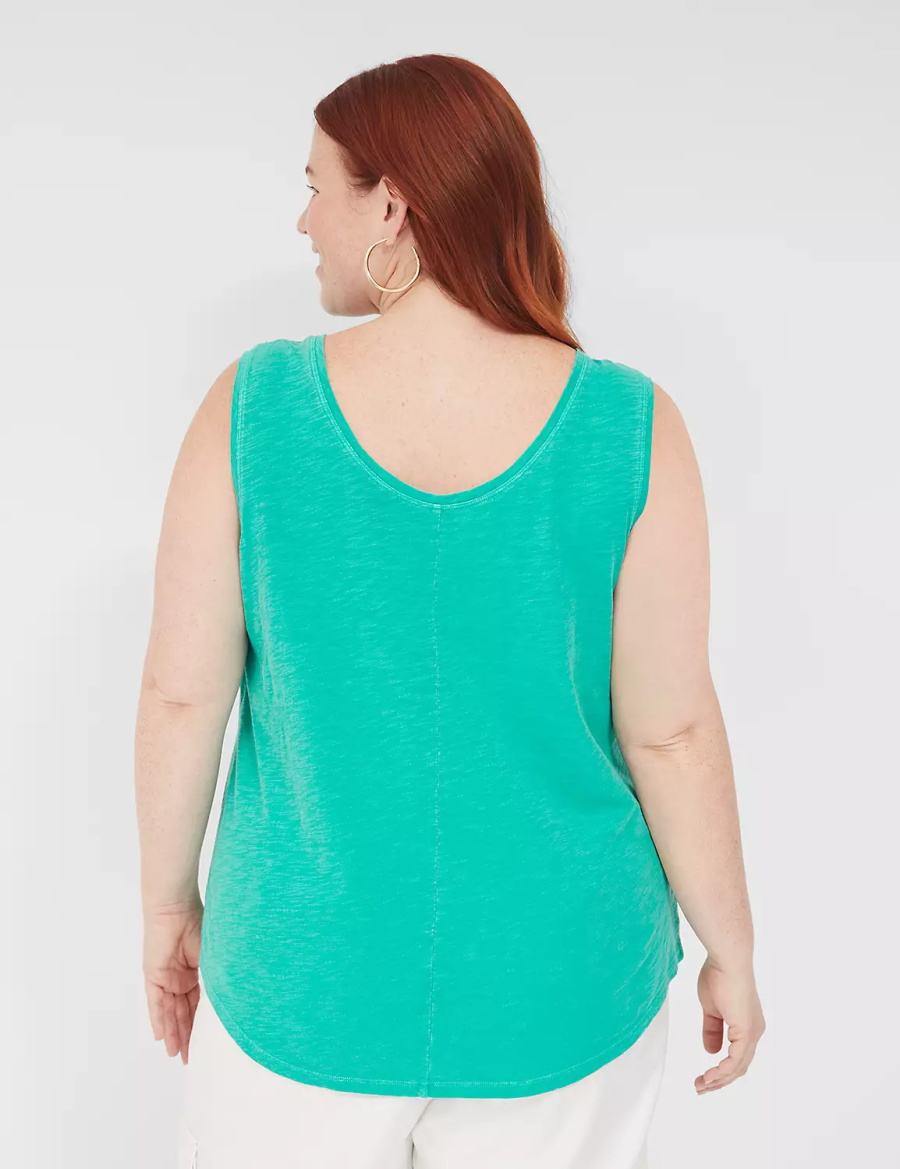 Dámské Tílko Lane Bryant Scoop-Neck Tyrkysové | RIH3540TD