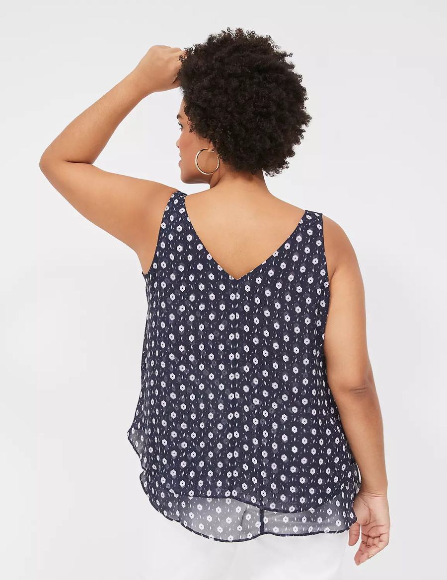 Dámské Tílko Lane Bryant Swing Double-Layer Chiffon Fialové | WNX9765OI