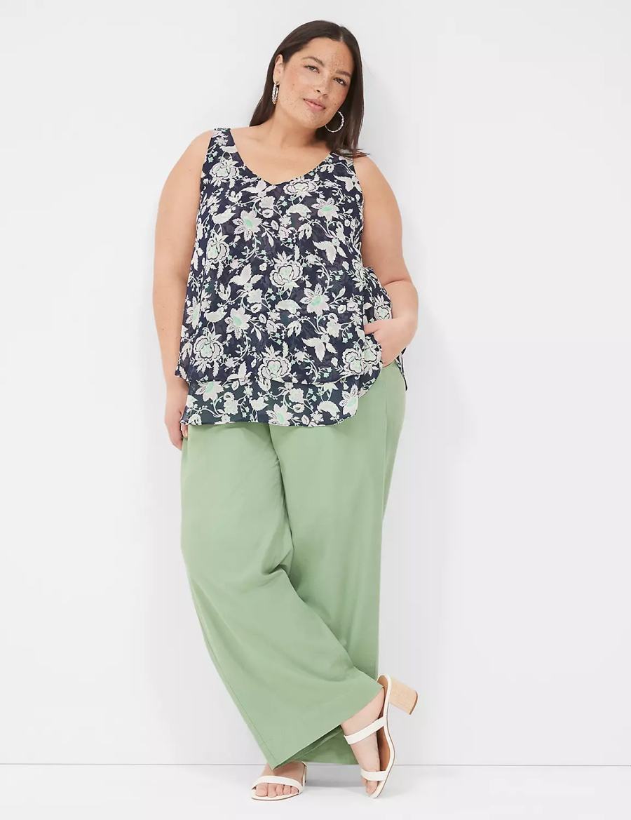 Dámské Tílko Lane Bryant Swing Double-Layer Chiffon Tmavě Blankyt Fialové | UEZ1215OZ