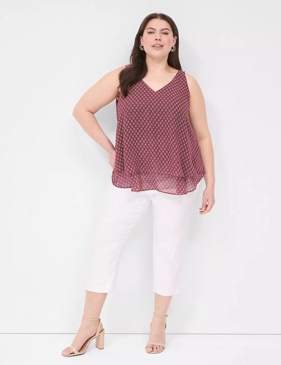 Dámské Tílko Lane Bryant Swing Double-Layer Chiffon Vínové | RDQ9911NE