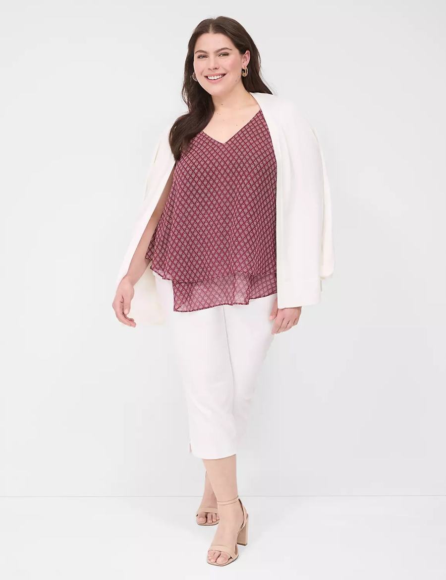 Dámské Tílko Lane Bryant Swing Double-Layer Chiffon Vínové | RDQ9911NE