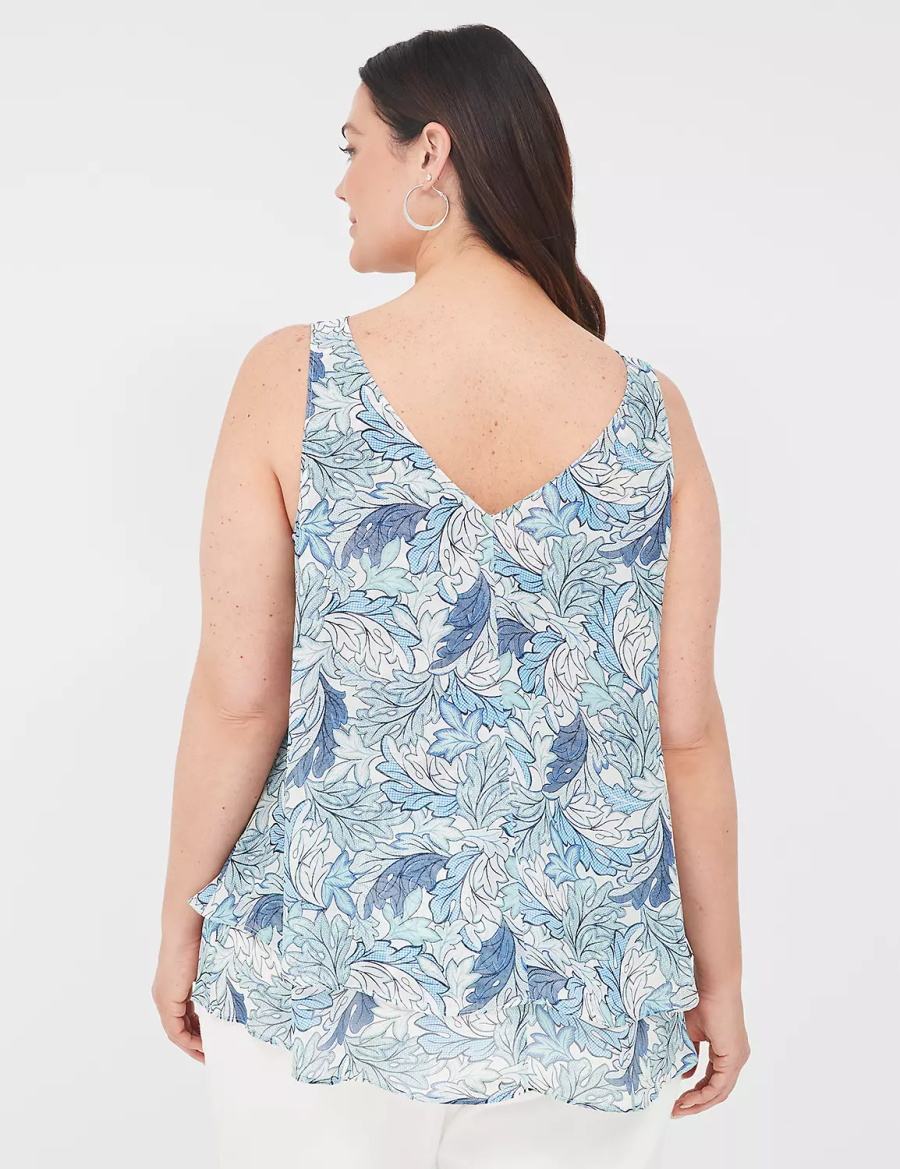 Dámské Tílko Lane Bryant Swing Double-Layer Chiffon Blankyt | PUD6992VL